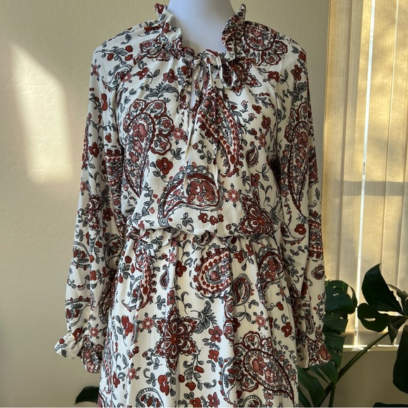 Banana Republic Paisley & Floral Printed Kerchief Hem Dress US6 $159 - Picture 5 of 15